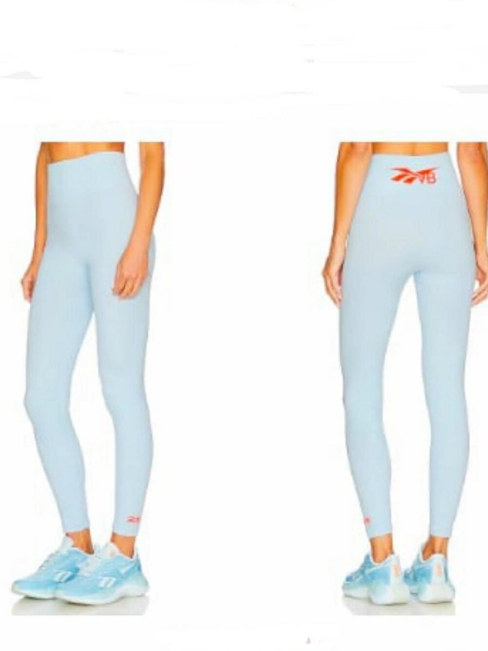New VICTORIA BECKHAM x REEBOK Seamless Rib High Rise Leggings Fresh Blue M